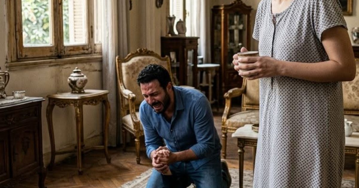 جوزي قدملي كوباية قهوة ريحتها غريبة جدًا.