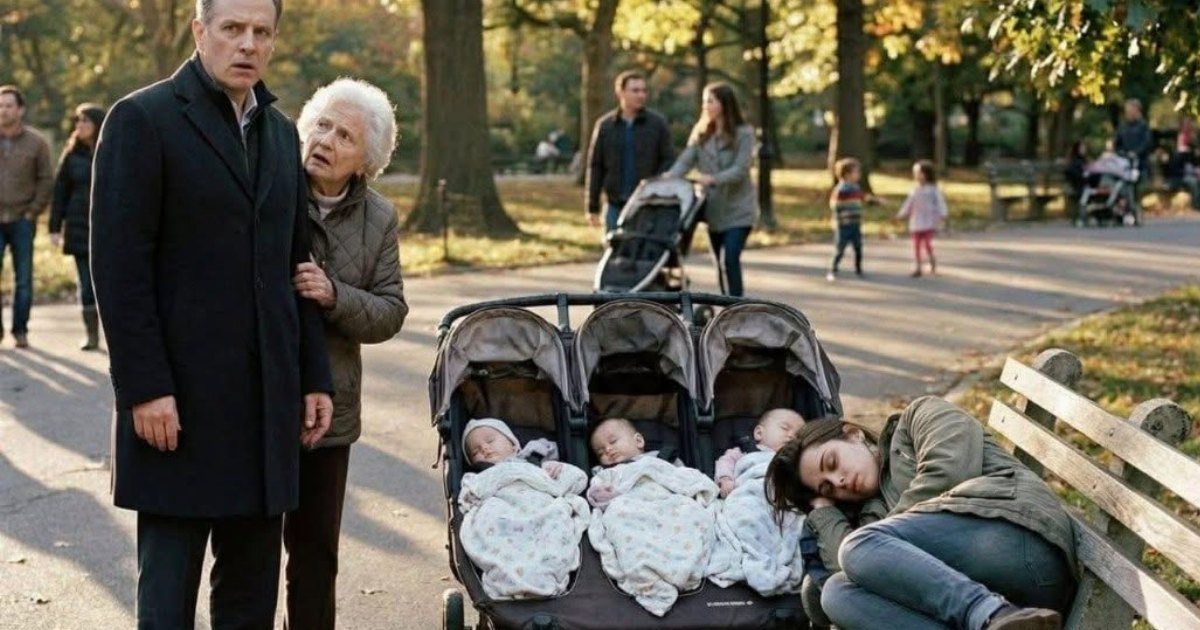 مليونير يخرج في نزهة مع والدته… فيتجمّد عندما يرى طليقته نائمة على مقعد ومعها 3 رُضّع