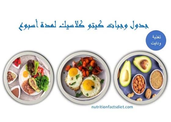 وجبات كيتو كلاسيك جدول نظام الكيتو الأسبوعي